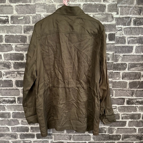J. Jill Khaki Utility Jacket brown green tencel - Picture 8 of 9
